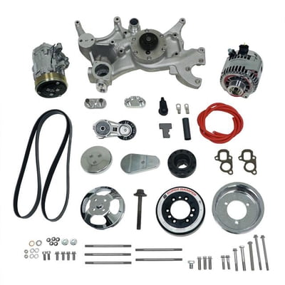 Front Runner™ Drive System GM LT1 Dry-Sump Polished/Chrome without Power Steering