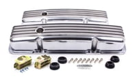Nostalgic Baffled Aluminum Finned Valve Covers 1958-86 Small Block Chevy 283-350