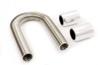 Polished Stainless Steel Radiator Hose Kit Hose Length: 48"
