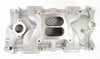 SBC ALUM. DUAL PLANE SQU ARE BORE INTAKE, SATIN